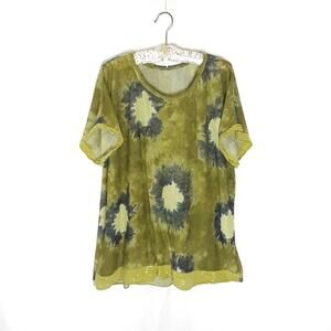 Yellow Tye Dye Top Oversized Comfy Loungewear Sequin Coastal Resort Wear Summer